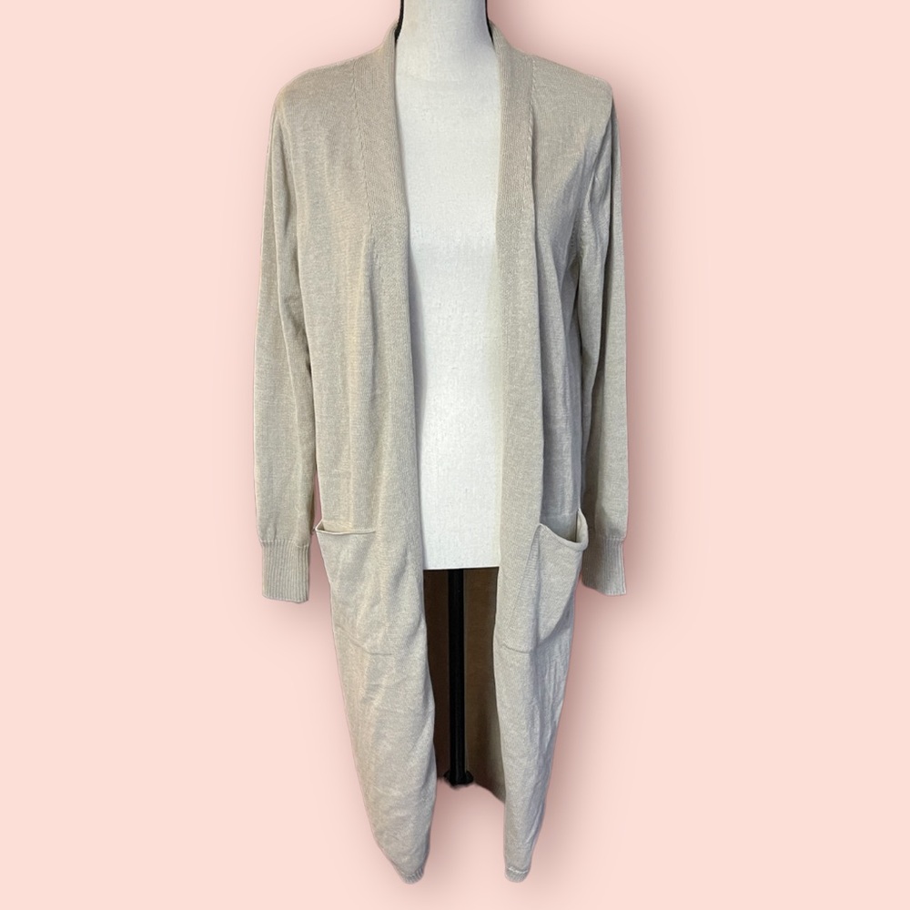 Ceny tan long cardigan with pockets NWT